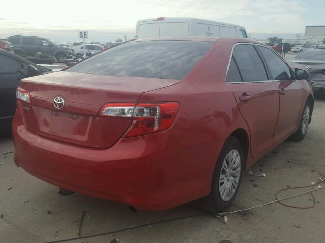 4T4BF1FK2CR159283 - 2012 TOYOTA CAMRY BASE RED photo 4