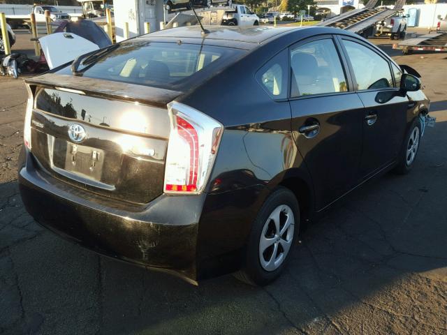 JTDKN3DU6F1951895 - 2015 TOYOTA PRIUS BLACK photo 4