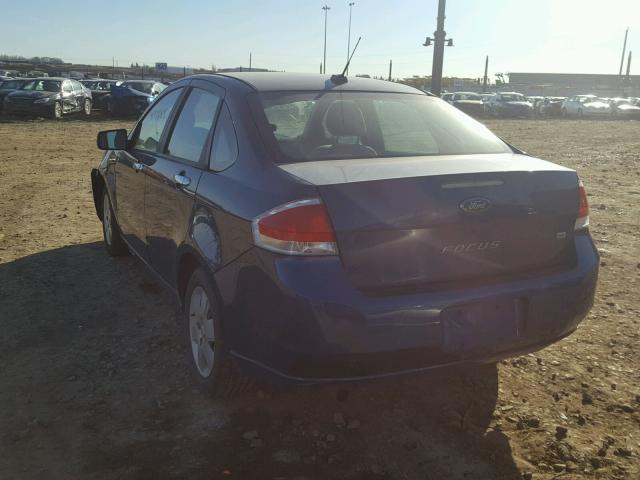 1FAHP34N28W262350 - 2008 FORD FOCUS S/SE BLUE photo 3