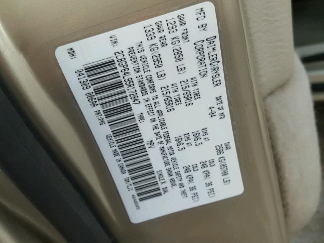 2C8GP64L95R172847 - 2005 CHRYSLER TOWN & COU GOLD photo 10