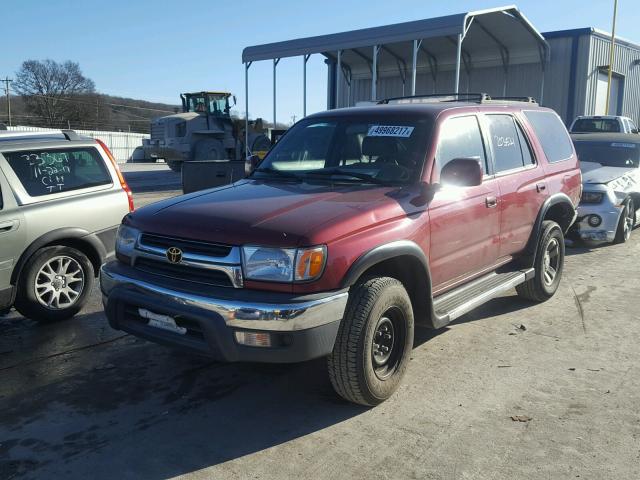 JT3GN86R120238628 - 2002 TOYOTA 4RUNNER SR RED photo 2