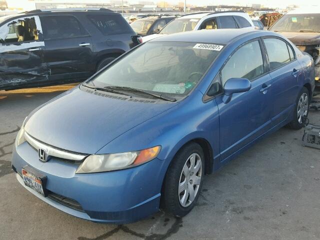 1HGFA16508L013469 - 2008 HONDA CIVIC LX BLUE photo 2