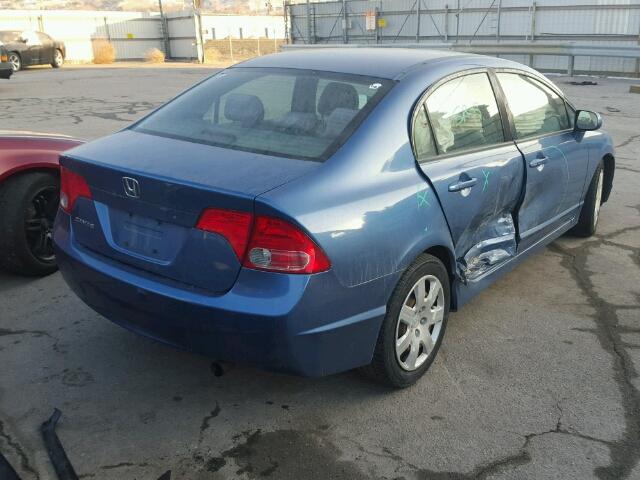 1HGFA16508L013469 - 2008 HONDA CIVIC LX BLUE photo 4