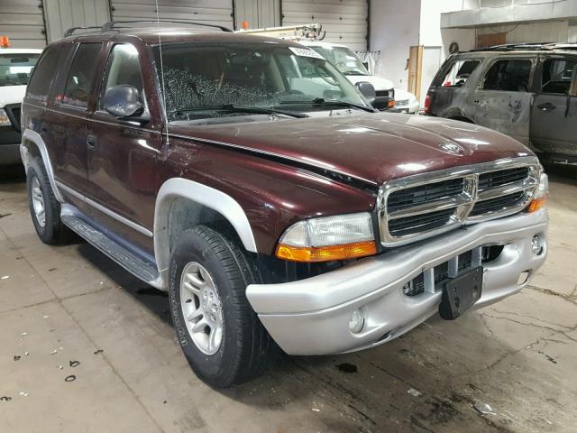 1D4HS58N13F588246 - 2003 DODGE DURANGO SL BURGUNDY photo 1