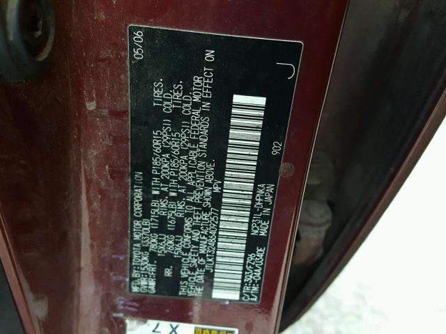 JTLKT324864092577 - 2006 TOYOTA SCION XB MAROON photo 10