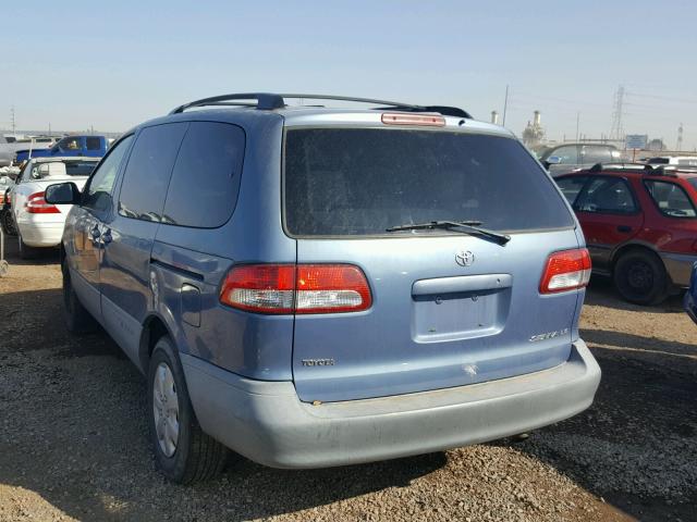 4T3ZF13C13U541625 - 2003 TOYOTA SIENNA LE BLUE photo 3