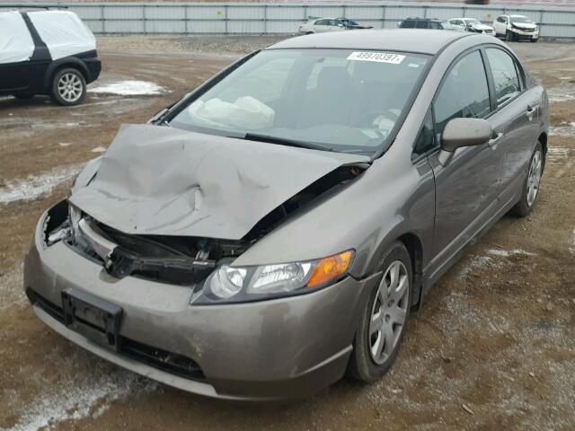 1HGFA165X6L056312 - 2006 HONDA CIVIC LX BROWN photo 2