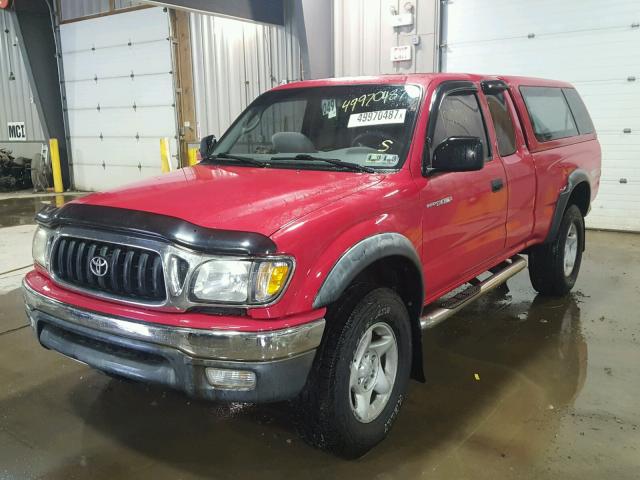 5TEWN72N12Z038384 - 2002 TOYOTA TACOMA XTR RED photo 2