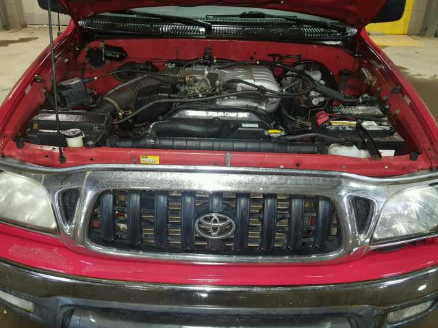 5TEWN72N12Z038384 - 2002 TOYOTA TACOMA XTR RED photo 7