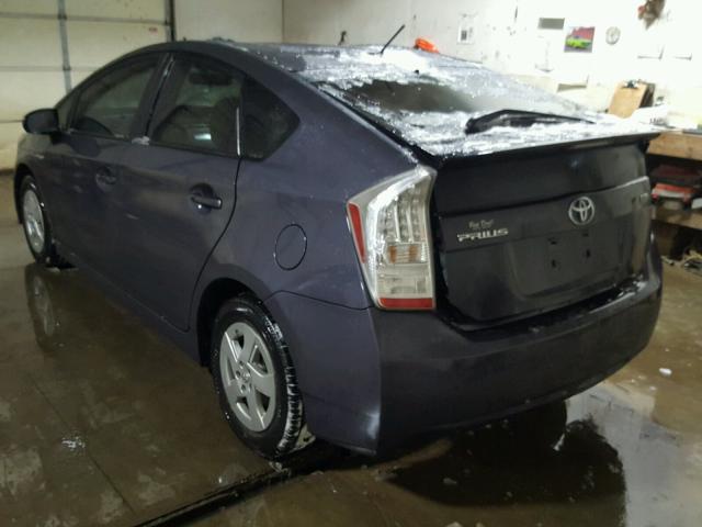 JTDKN3DU5A0022926 - 2010 TOYOTA PRIUS GRAY photo 3