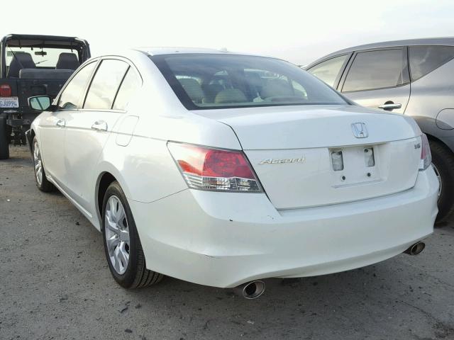 1HGCP36839A025054 - 2009 HONDA ACCORD EXL WHITE photo 3