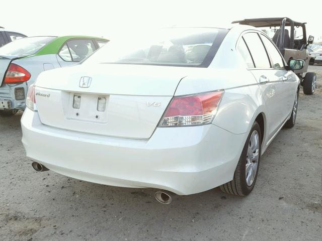 1HGCP36839A025054 - 2009 HONDA ACCORD EXL WHITE photo 4