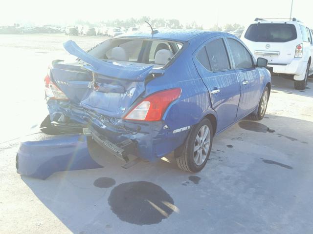 3N1CN7AP1FL801280 - 2015 NISSAN VERSA S BLUE photo 4