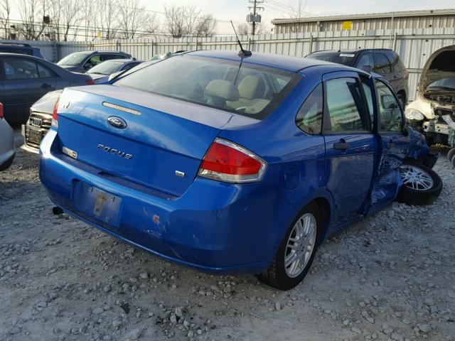 1FAHP3FN9BW116502 - 2011 FORD FOCUS SE BLUE photo 4