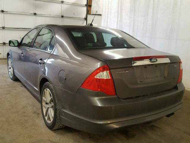 3FAHP0JA5CR180270 - 2012 FORD FUSION SEL GRAY photo 3