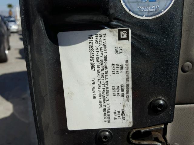 1G1ZT52845F313967 - 2005 CHEVROLET MALIBU LS Boz foto 10