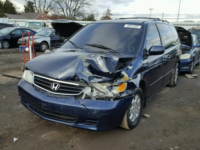 5FNRL18924B054298 - 2004 HONDA ODYSSEY EX BLUE photo 2