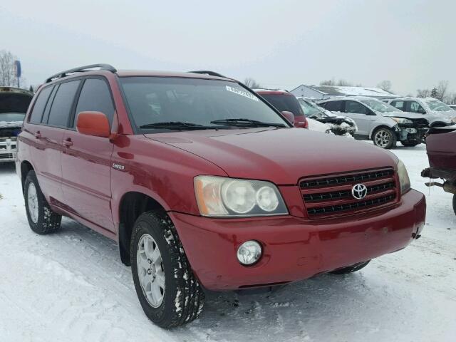 JTEHF21A220058534 - 2002 TOYOTA HIGHLANDER BURGUNDY photo 1