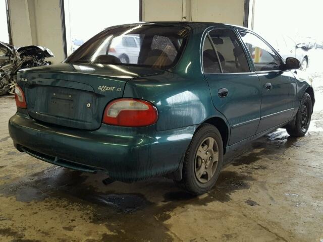 KMHVF24NXXU541433 - 1999 HYUNDAI ACCENT GL GREEN photo 4