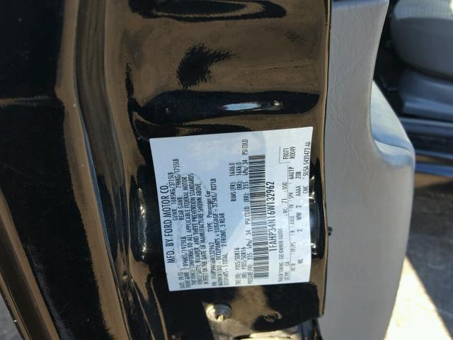 1FAHP34N16W132962 - 2006 FORD FOCUS ZX4 BLACK photo 10