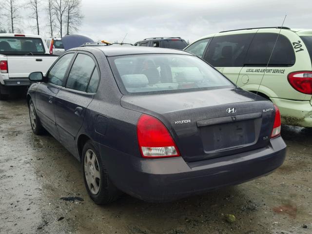 KMHDN45D02U273503 - 2002 HYUNDAI ELANTRA GL BLACK photo 3