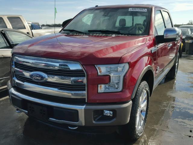 1FTEW1EGXGFB53556 - 2016 FORD F150 SUPER RED photo 2