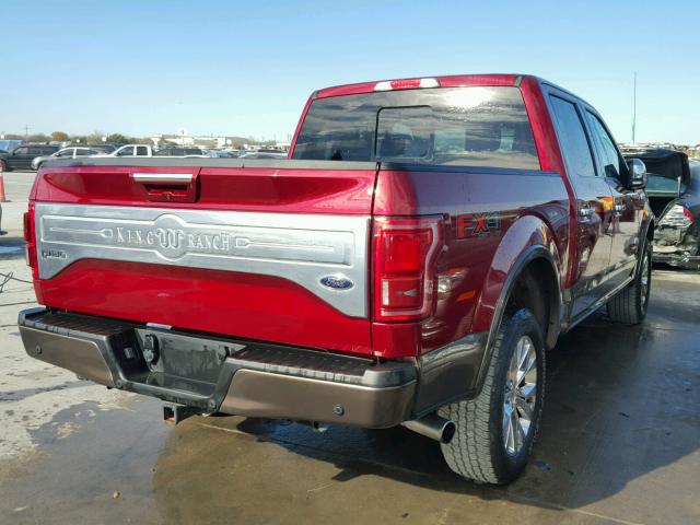 1FTEW1EGXGFB53556 - 2016 FORD F150 SUPER RED photo 4