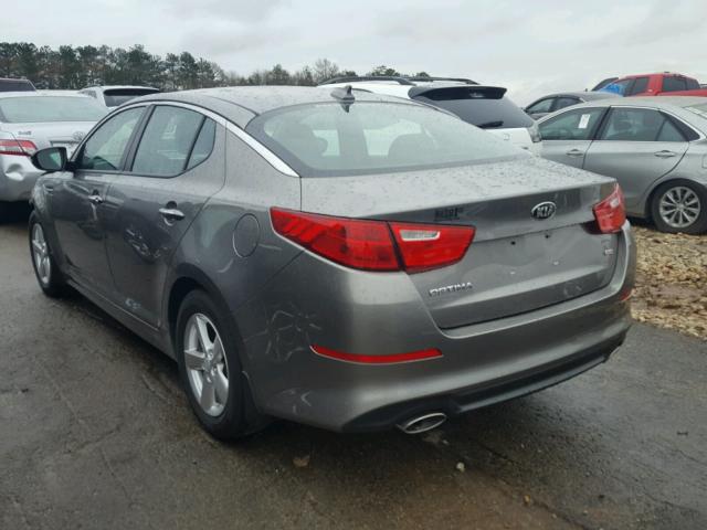 5XXGM4A73FG515572 - 2015 KIA OPTIMA LX GRAY photo 3