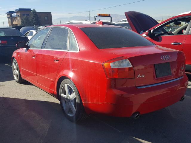 WAUJT68E24A156326 - 2004 AUDI A4 3.0 RED photo 3