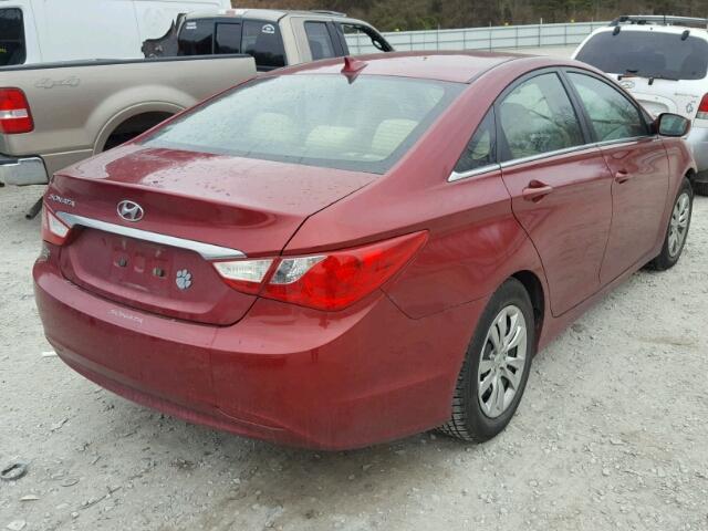 5NPEB4AC3CH344669 - 2012 HYUNDAI SONATA GLS MAROON photo 4