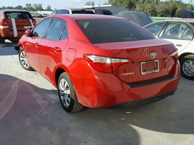 2T1BURHE2EC130845 - 2014 TOYOTA COROLLA L RED photo 3