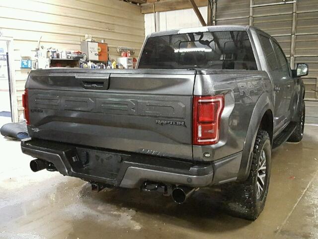 1FTFW1RGXHFB66890 - 2017 FORD F150 RAPTO GRAY photo 4