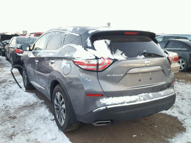 5N1AZ2MH3HN136347 - 2017 NISSAN MURANO S GRAY photo 3