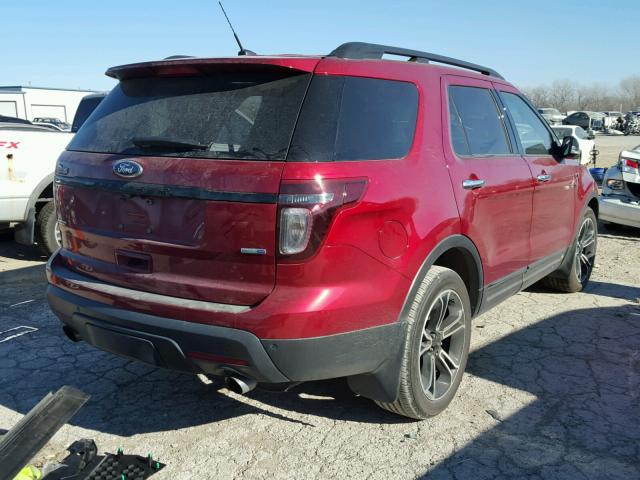 1FM5K8GT7EGB89707 - 2014 FORD EXPLORER S RED photo 4