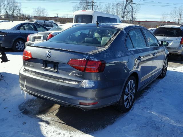 3VW637AJ9FM349761 - 2015 VOLKSWAGEN JETTA HYBR GRAY photo 4