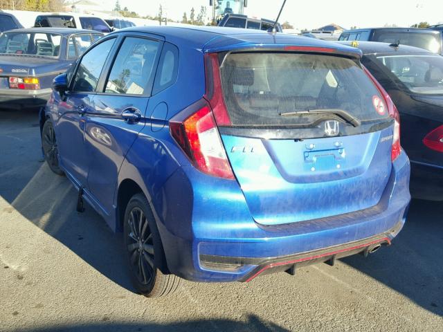 3HGGK5G61JM705809 - 2018 HONDA FIT SPORT BLUE photo 3