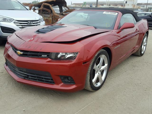 2G1FK3DJ6F9109983 - 2015 CHEVROLET CAMARO 2SS RED photo 2