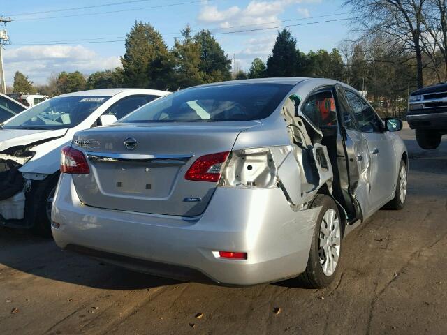 3N1AB7AP6EY253620 - 2014 NISSAN SENTRA S SILVER photo 4