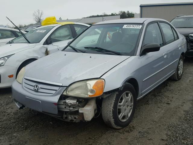 1HGES16502L080900 - 2002 HONDA CIVIC LX GRAY photo 2