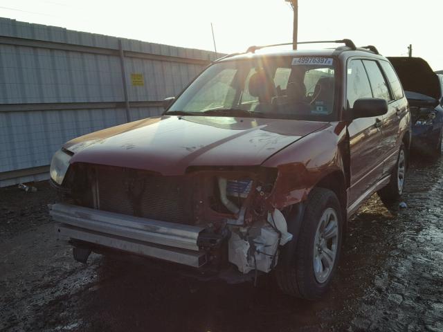 JF1SG63697H704108 - 2007 SUBARU FORESTER 2 MAROON photo 2