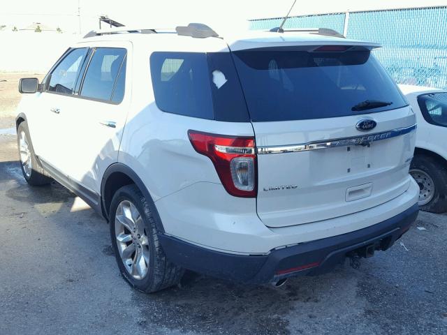 1FM5K7F88DGB68435 - 2013 FORD EXPLORER L WHITE photo 3