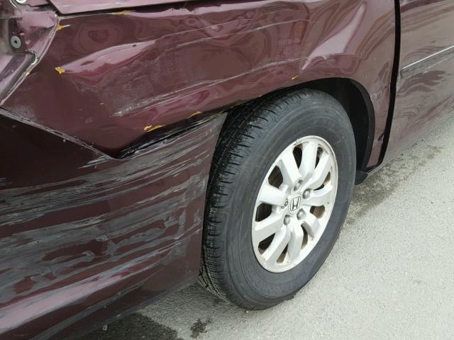 5FNRL384X8B055107 - 2008 HONDA ODYSSEY EX MAROON photo 9