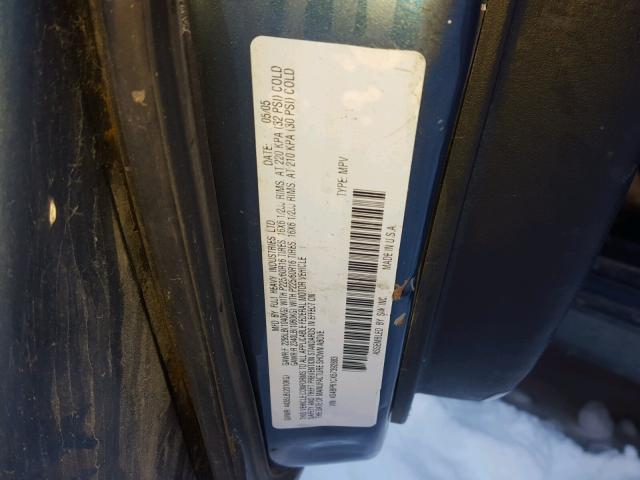 4S4BP61CX57392883 - 2005 SUBARU LEGACY OUT BLUE photo 10