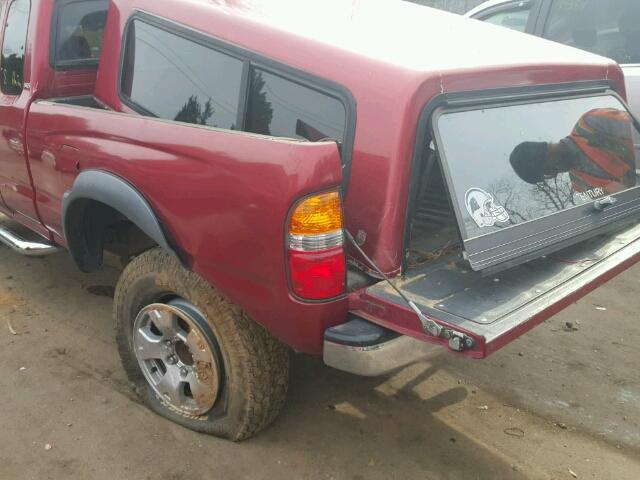 5TEWM72NX4Z363136 - 2004 TOYOTA TACOMA XTR RED photo 9