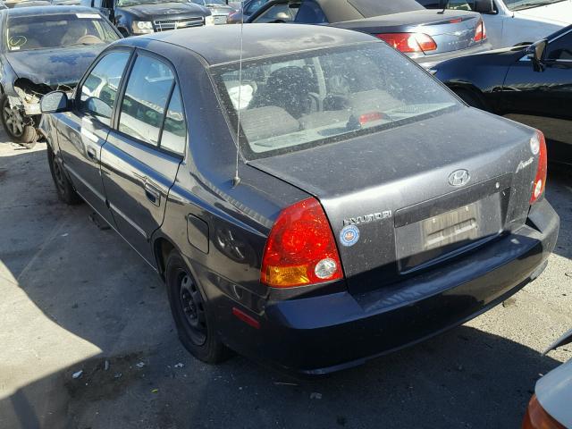 KMHCG45C35U666297 - 2005 HYUNDAI ACCENT GL BLACK photo 3