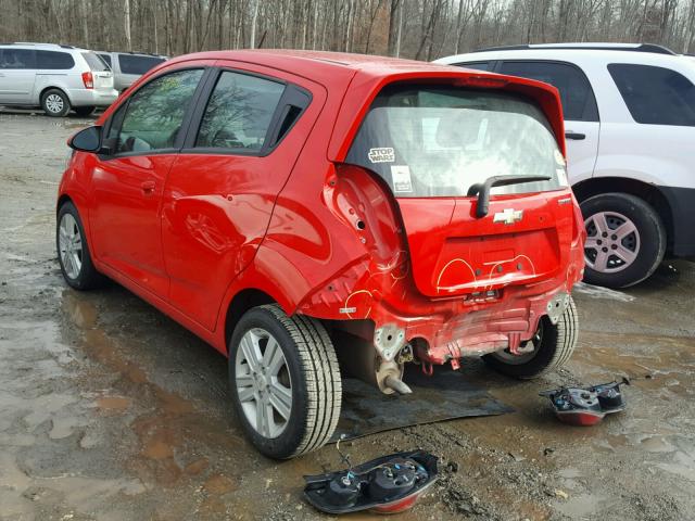 KL8CD6S93EC561761 - 2014 CHEVROLET SPARK 1LT RED photo 3