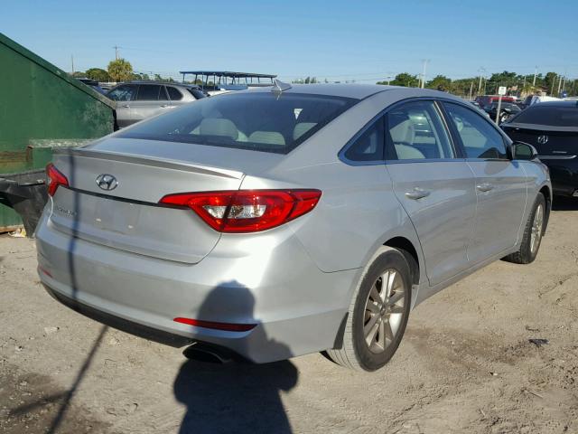 5NPE24AF1FH161706 - 2015 HYUNDAI SONATA SE GRAY photo 4