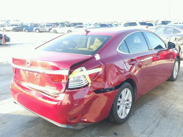 JTHBK1GG9E2093171 - 2014 LEXUS ES 350 RED photo 4