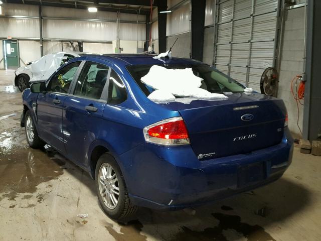 1FAHP35N08W180311 - 2008 FORD FOCUS SE BLUE photo 3