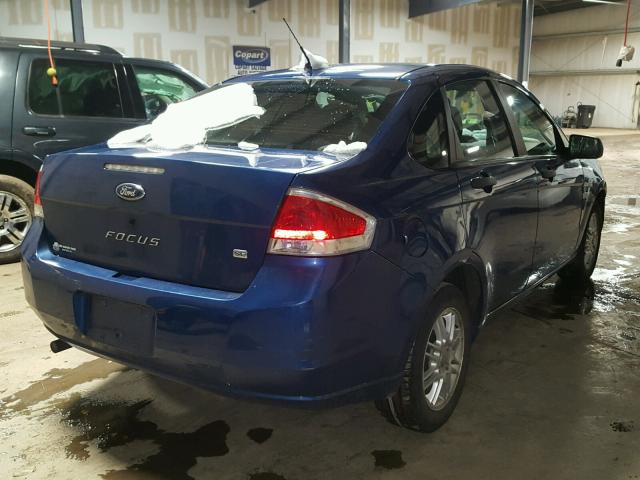 1FAHP35N08W180311 - 2008 FORD FOCUS SE BLUE photo 4